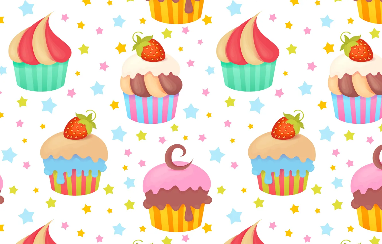 Photo wallpaper Background, Texture, Cupcakes