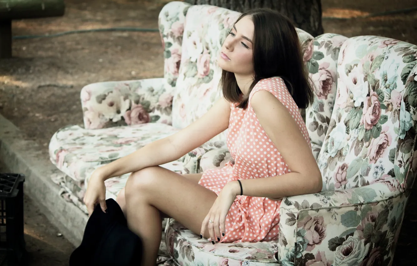 Photo wallpaper girl, pose, sitting, Gaspar, Who