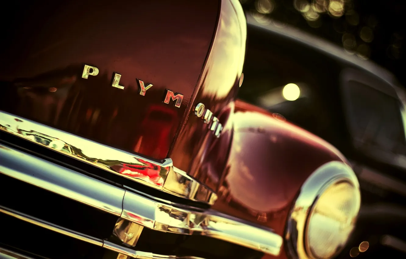 Photo wallpaper lights, chrome, cars, Plymouth, plymoute, Machine