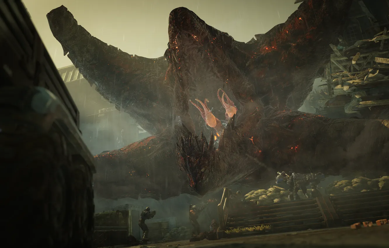 Photo wallpaper monster, kraken, Gears of war 5