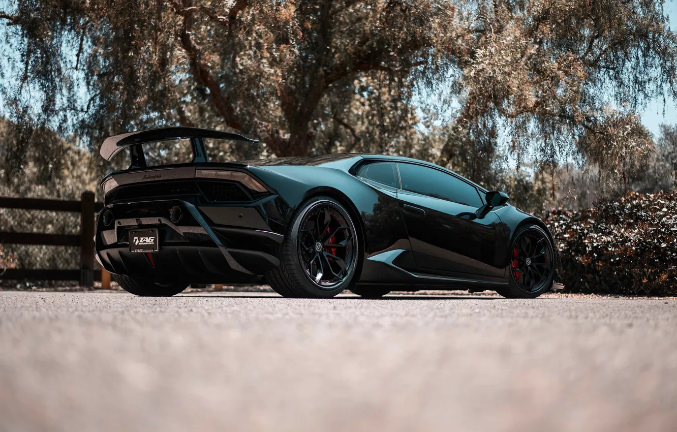 Photo wallpaper Lamborghini, black, tuning, Huracan