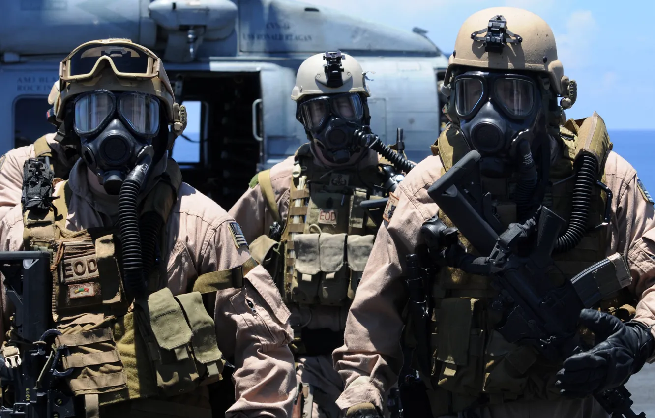 Photo wallpaper weapons, soldiers, helicopter