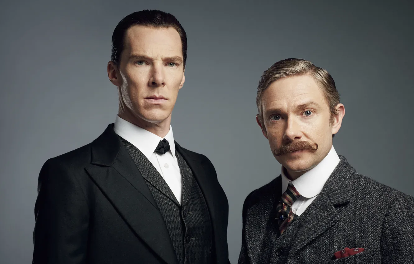 Photo wallpaper Sherlock Holmes, Martin Freeman, Benedict Cumberbatch, Sherlock, Sherlock, John Watson, The Abominable Bride, John Watson