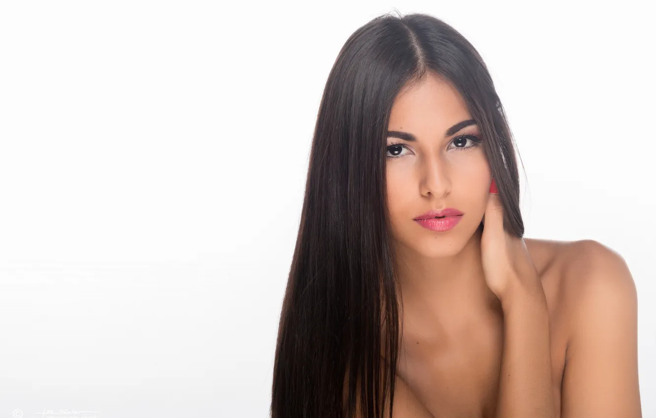 Photo wallpaper look, girl, portrait, Laura Escudero