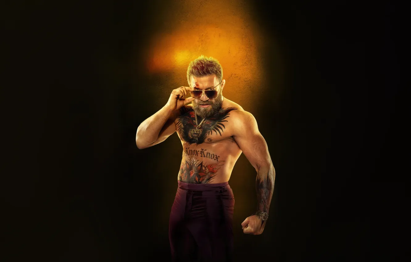 Photo wallpaper Conor McGregor, pose, poster, House by the Road (2024), Road House, Conor McGregor, Knox, glasses