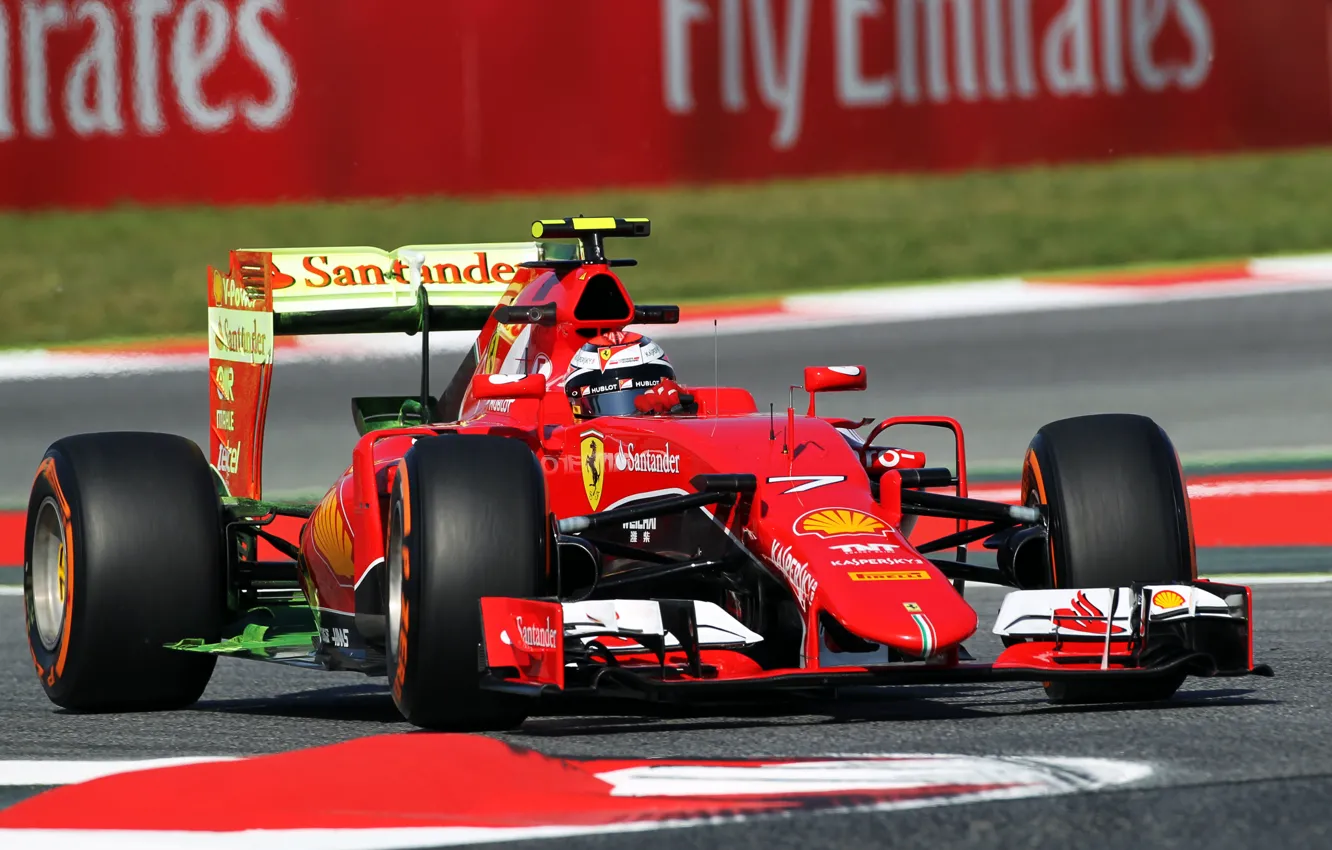 Photo wallpaper Ferrari, Formula 1, Spain, Kimi Raikkonen Also, 2015, SF15T