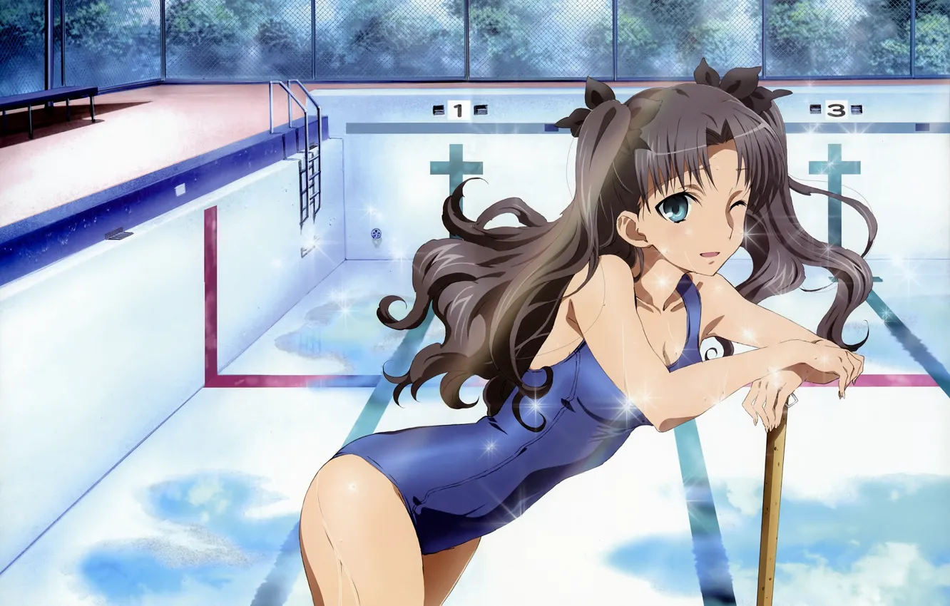 Photo wallpaper swimsuit, girl, pool, Fate stay night, Fate / Stay Night