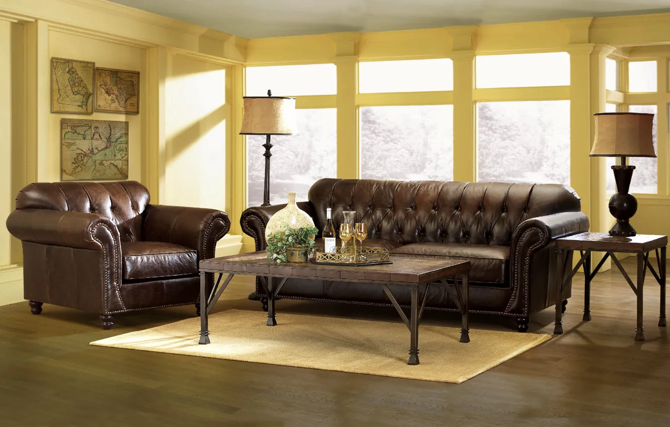 Photo wallpaper sofa, interior, chair, living room