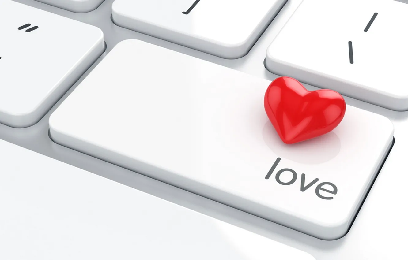 Photo wallpaper love, heart, keyboard, love, heart, keyboard
