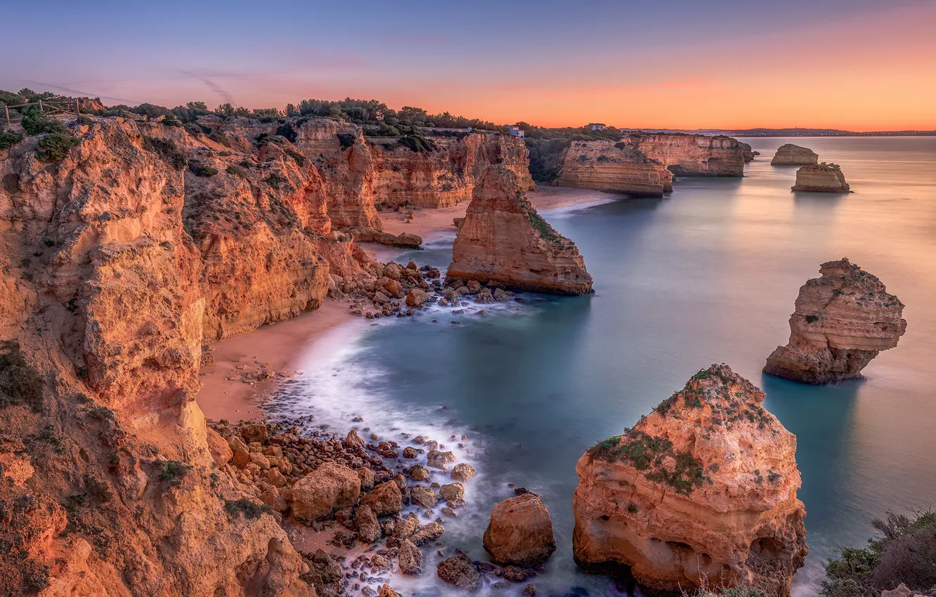 Photo wallpaper sea, rocks, shore