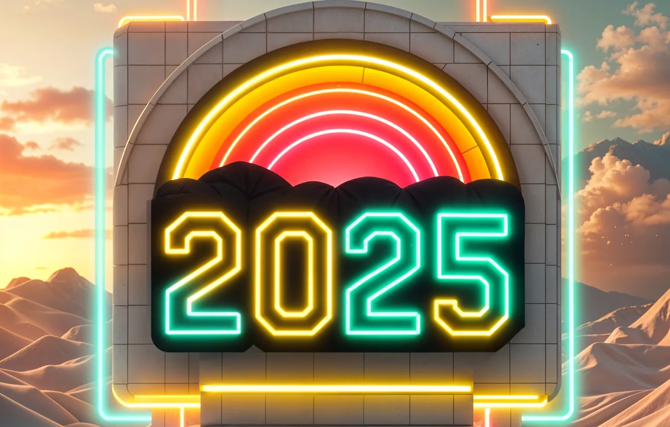 Photo wallpaper new year, figures, date, 2025, New Year 2025
