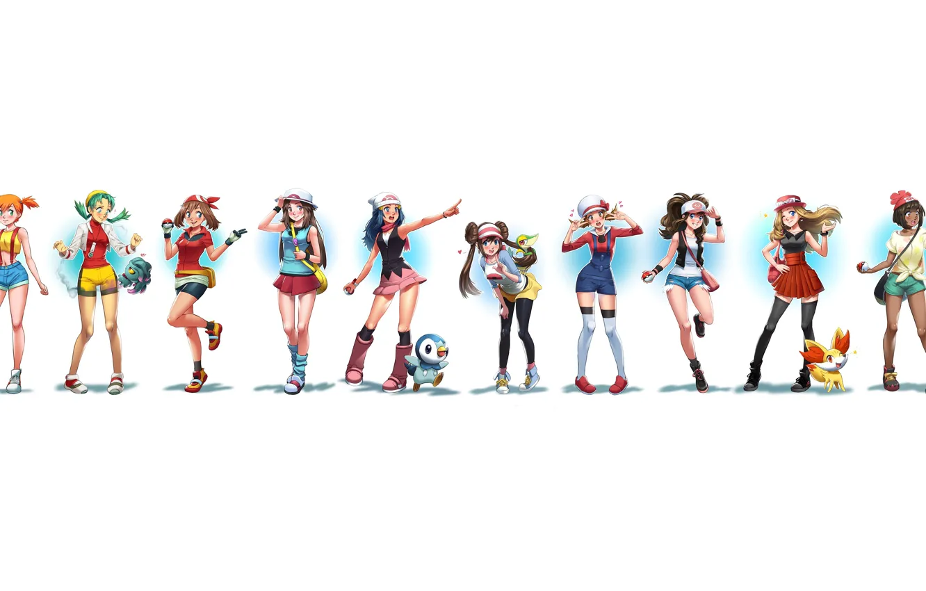 Photo wallpaper girl, game, anime, pretty, asian, Pokemon, manga, japanese
