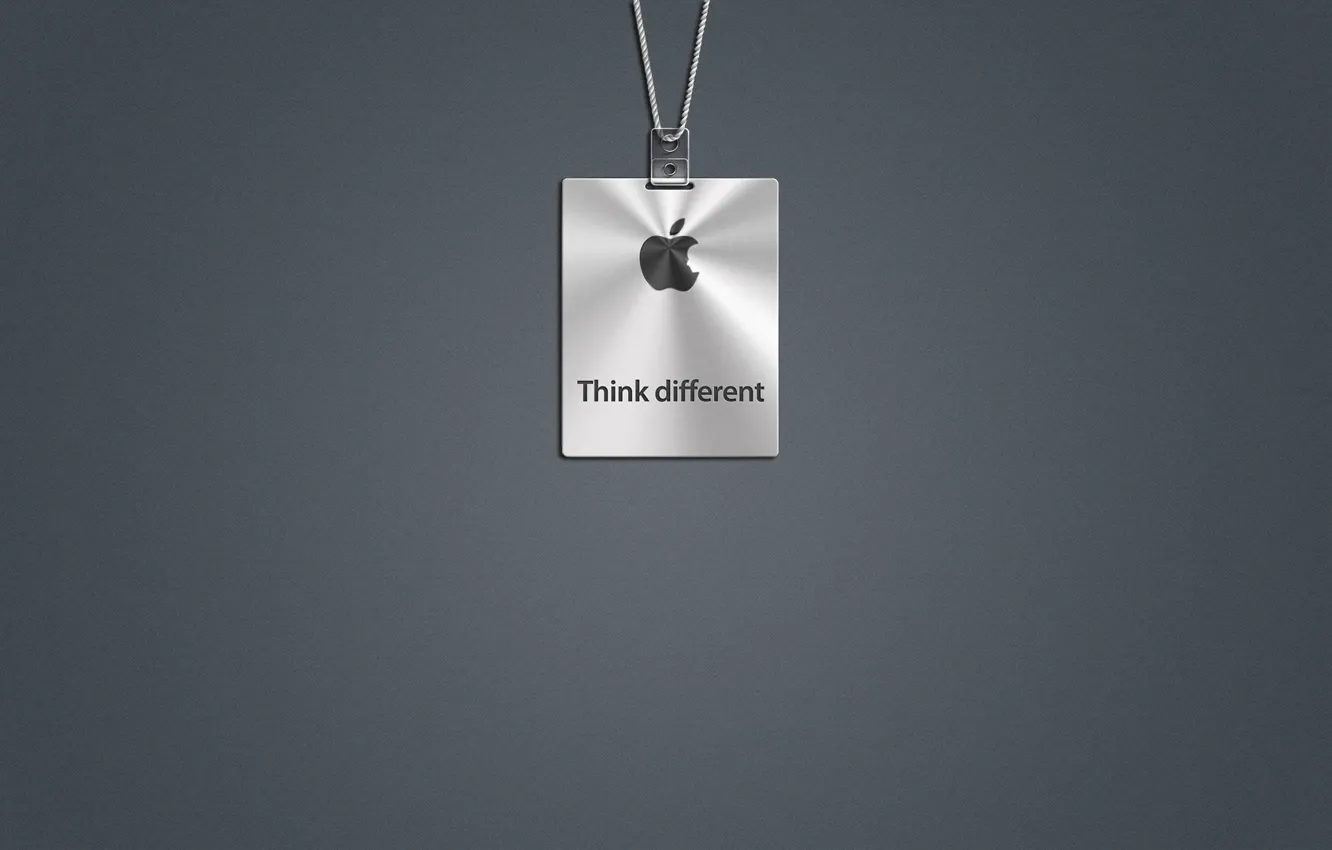 Photo wallpaper grey, apple, logo, mac, Think Different