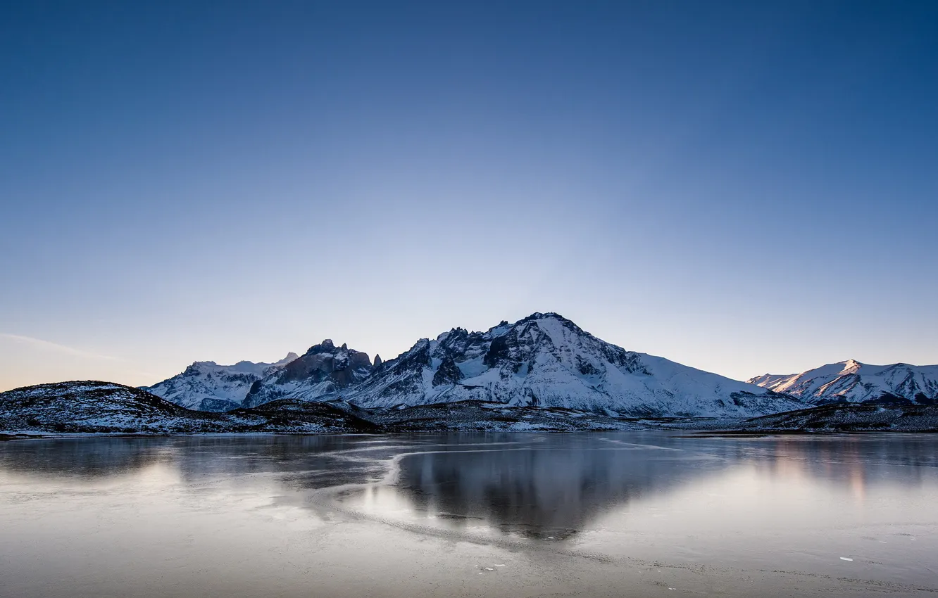 Photo wallpaper landscape, mountains, lake