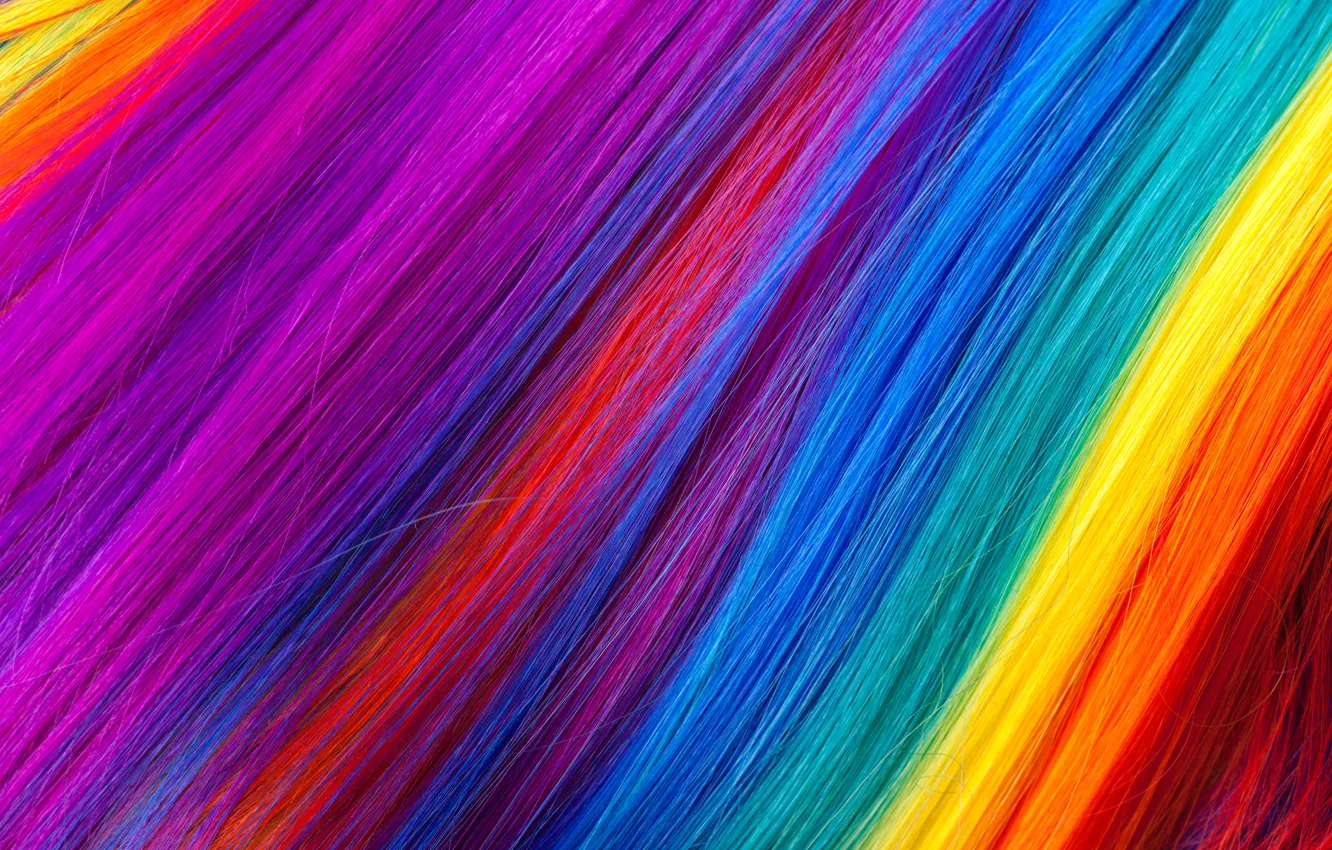 Photo wallpaper hair, rainbow, colors, colorful, rainbow, texture, hair