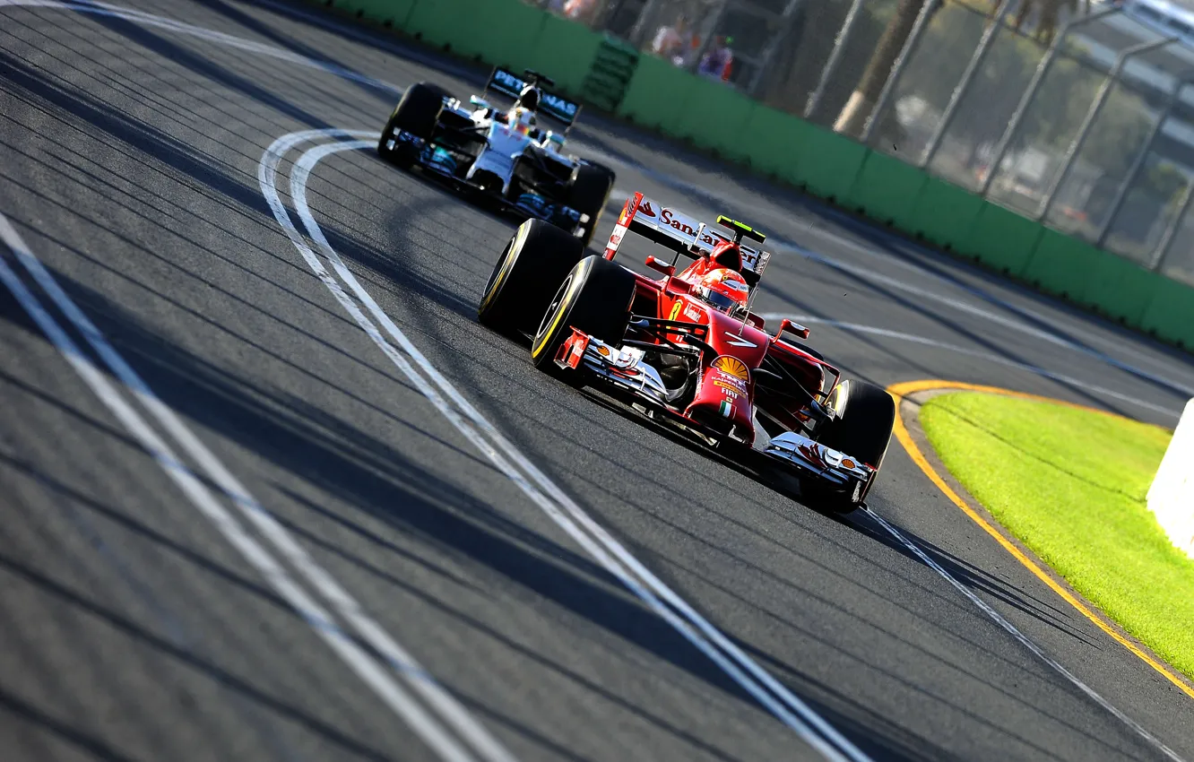 Photo wallpaper Ferrari, Mercedes Benz, Kimi, Raikkonen also, Formula 1, Lewis Hamilton, Hamilton, kimi raikkonen also