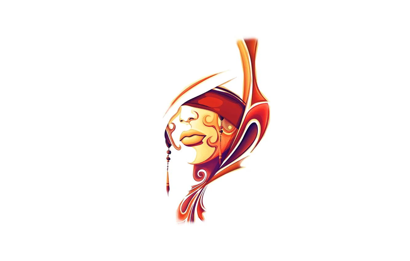 Photo wallpaper girl, red, face, girl, women, face