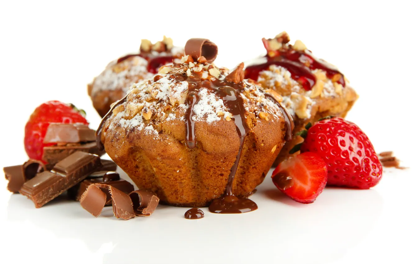 Photo wallpaper food, chocolate, strawberry, fruit, cream, food, fruit, sweet