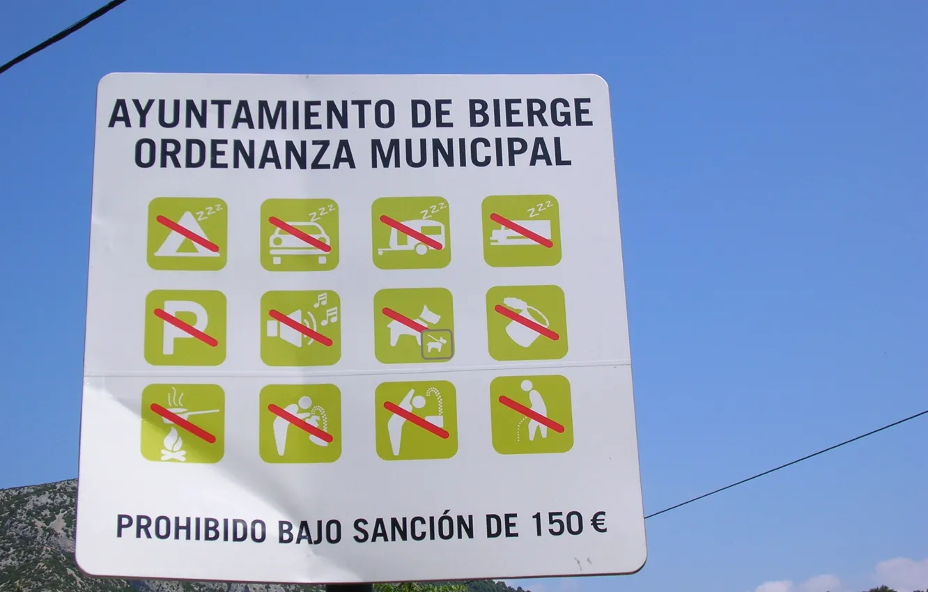 Photo wallpaper sign, Spain, ban, Spain