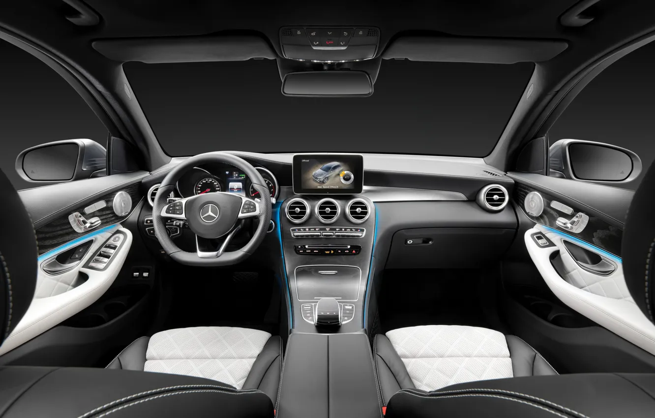 Photo wallpaper Mercedes-Benz, interior, the wheel, salon, Mercedes, the instrument panel, torpedo, 4MATIC