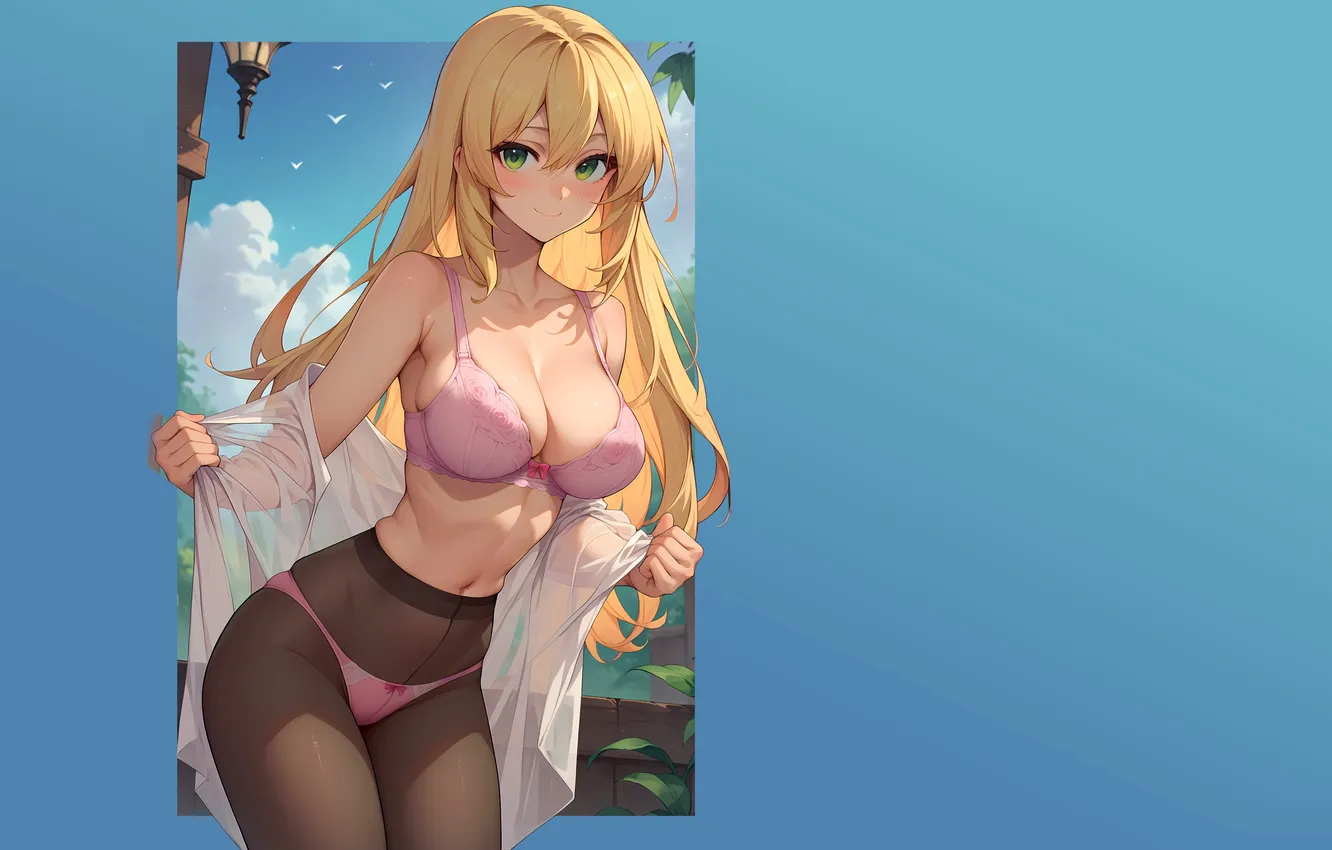 Photo wallpaper girl, hot, sexy, bra, cleavage, panties, boobs, sexy girl