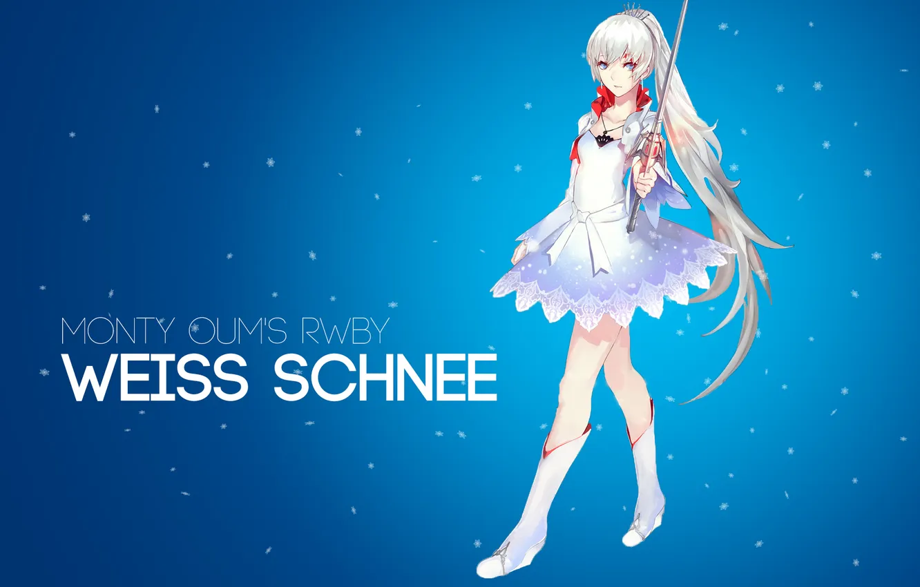 Photo wallpaper look, girl, background, anime, dress, White Snow, RWBY