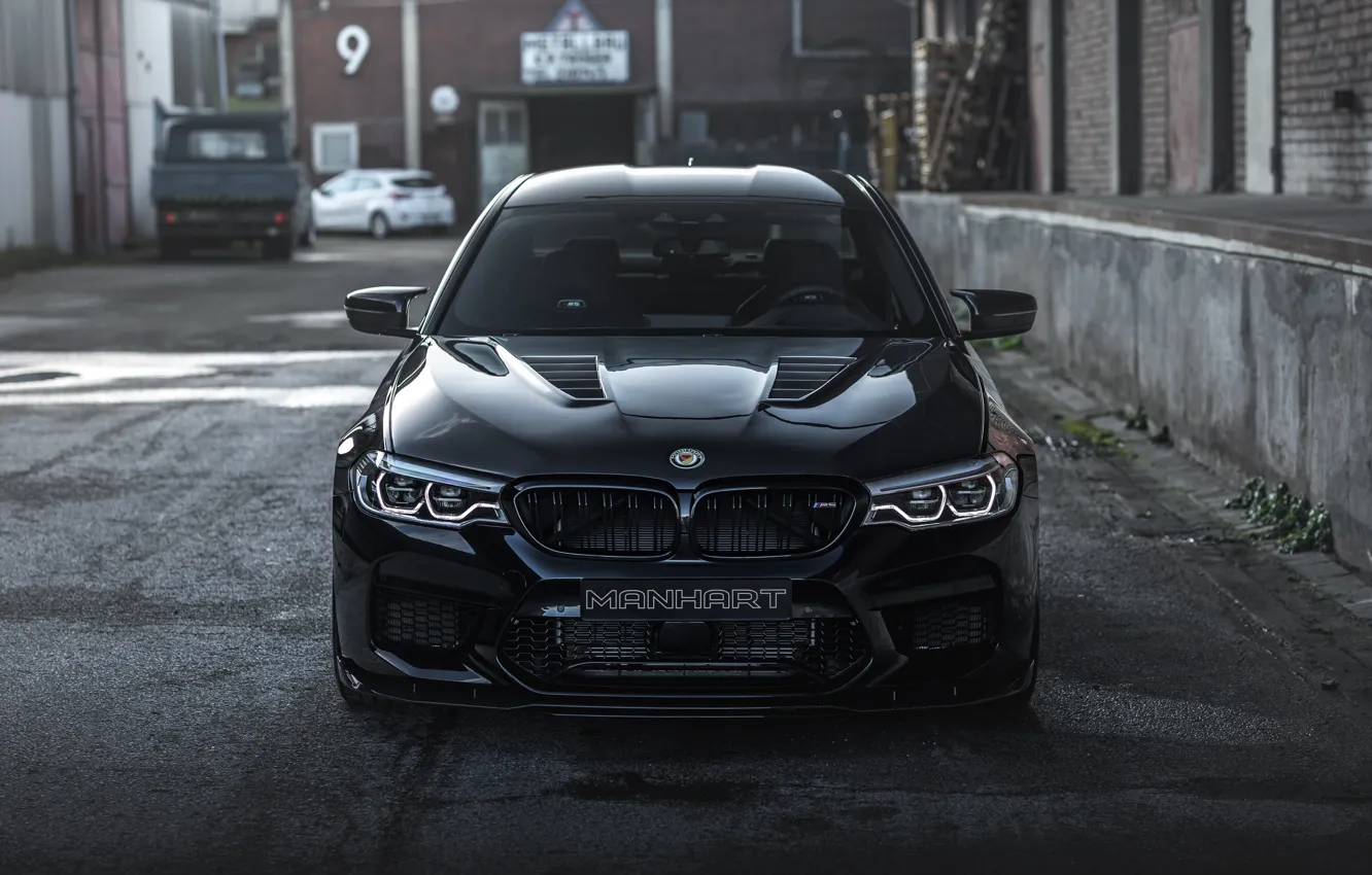 Wallpaper BMW, Front, Black, BMW M5, Face, Manhart, Sight, M5 F90