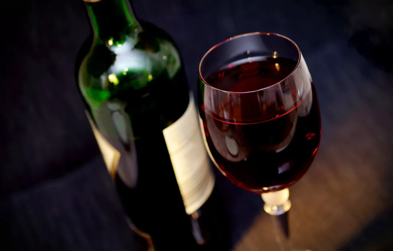 Photo wallpaper wine, red, glass, bottle, red wine