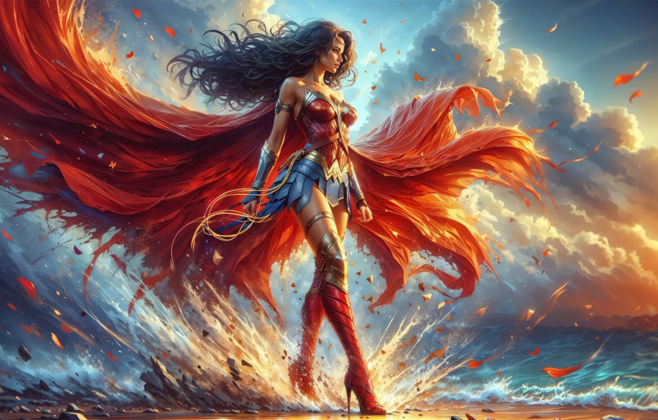Photo wallpaper Wonder Woman, Defender, starry