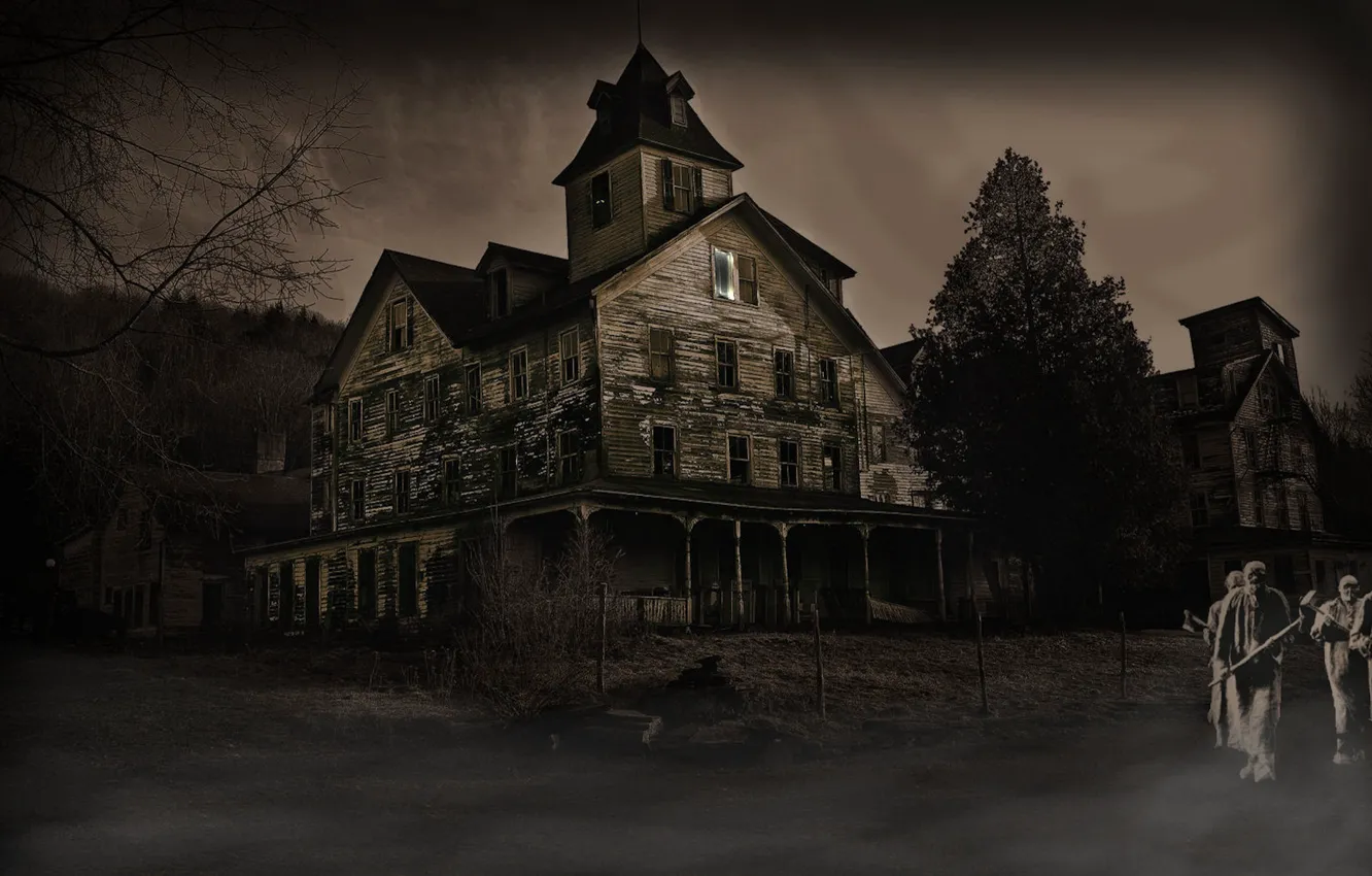 Photo wallpaper darkness, mutants, killer, abandoned house