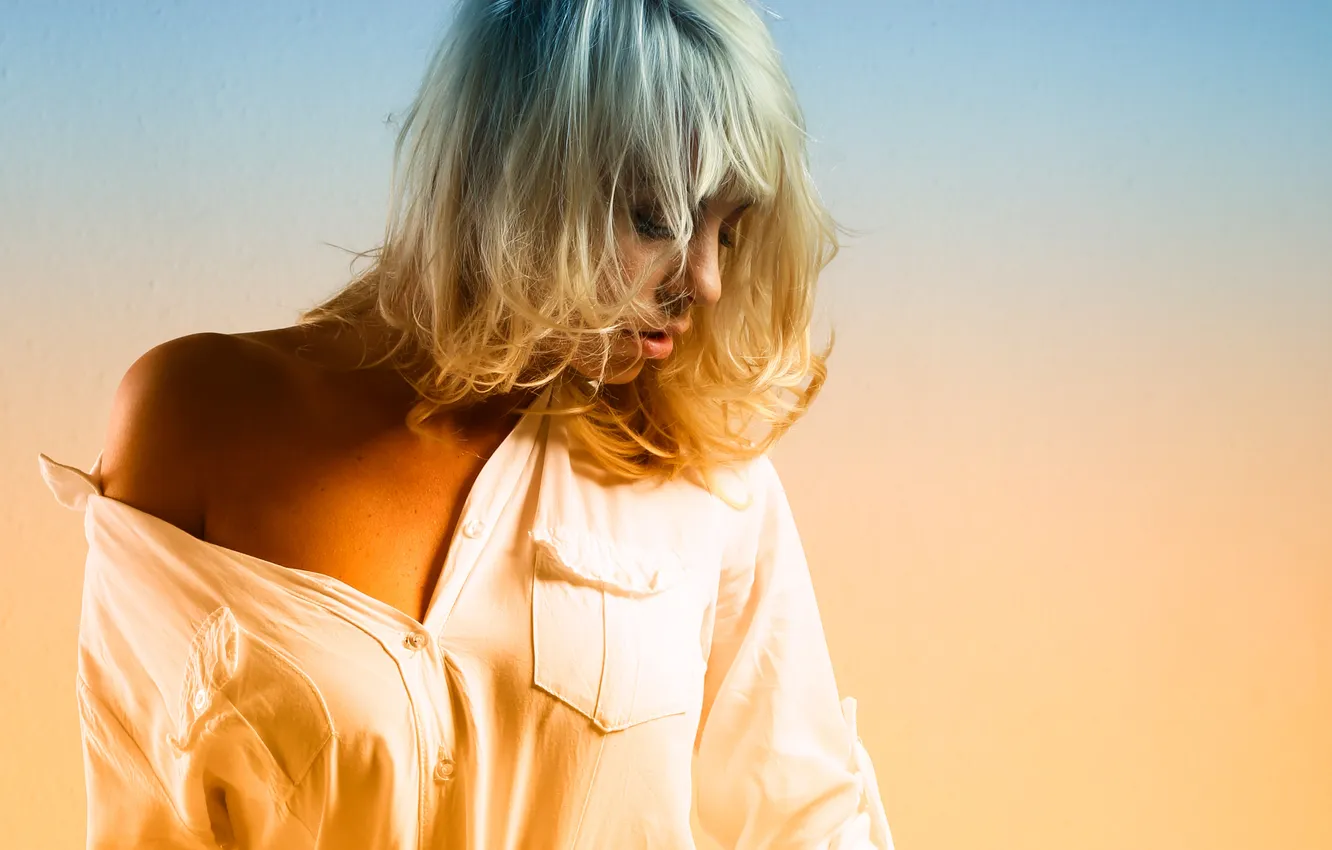 Photo wallpaper look, background, wall, portrait