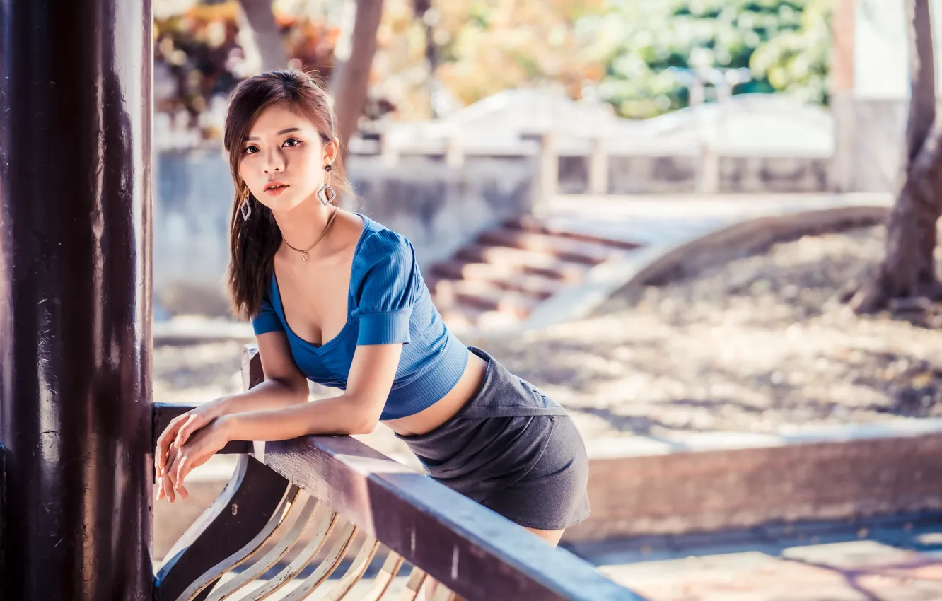 Photo wallpaper pose, look, girl, summer, Asian