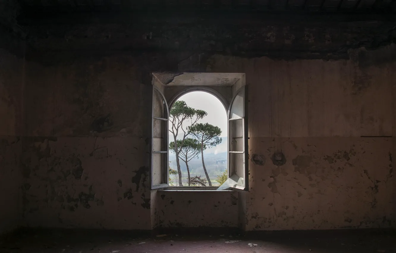 Photo wallpaper room, view, window