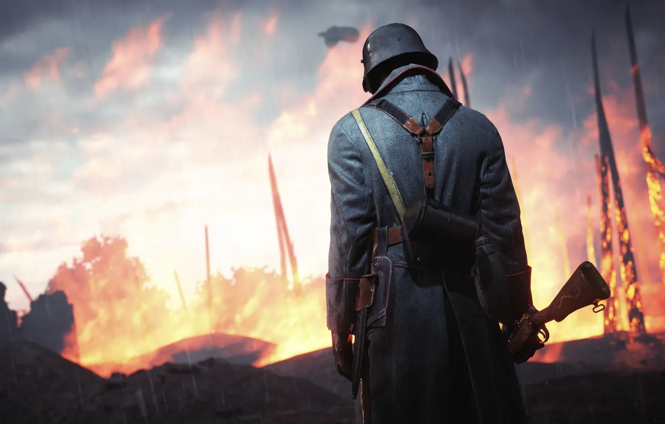 Photo wallpaper war, the game, soldiers, Electronic Arts, Battlefield 1