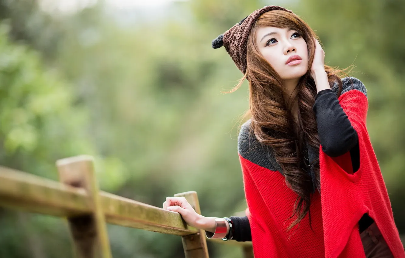 Photo wallpaper girl, pose, Asian