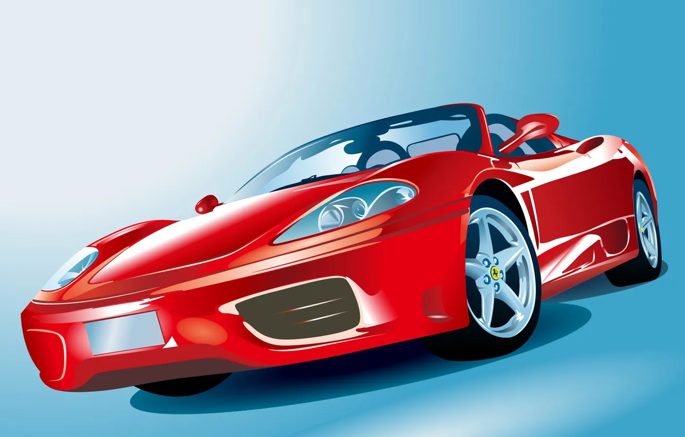 Photo wallpaper sport, vector, Ferrari, convertible