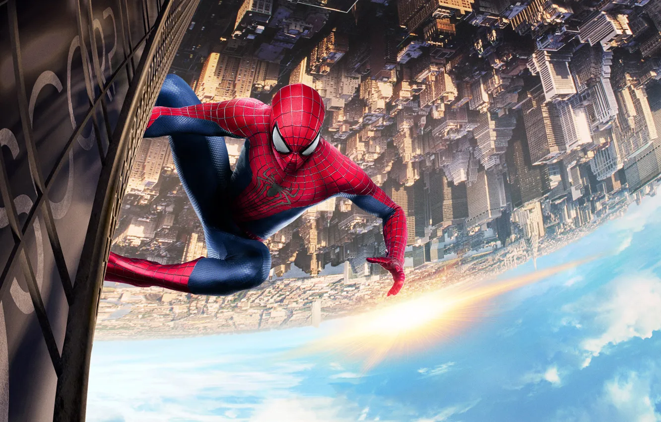 Photo wallpaper the city, new York, Peter Parker, spider-man 2, THE AMAZING SPIDER-MAN 2