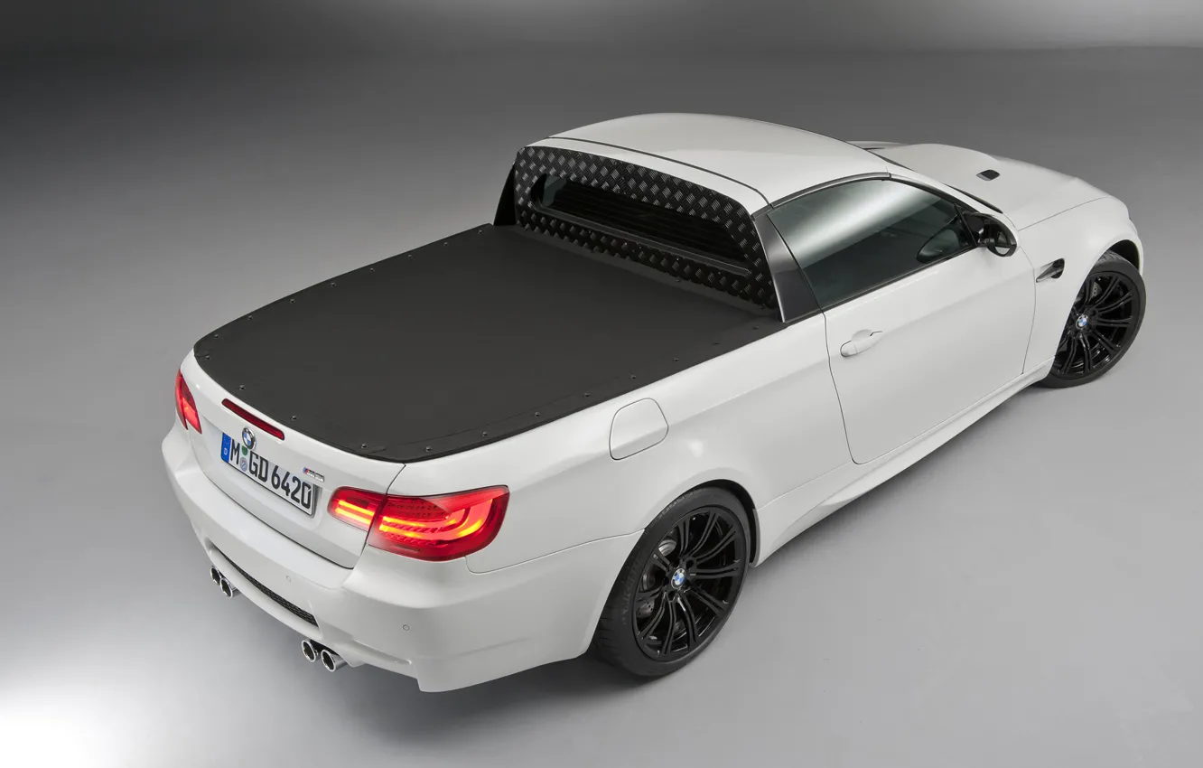 Photo wallpaper BMW, white, pickup