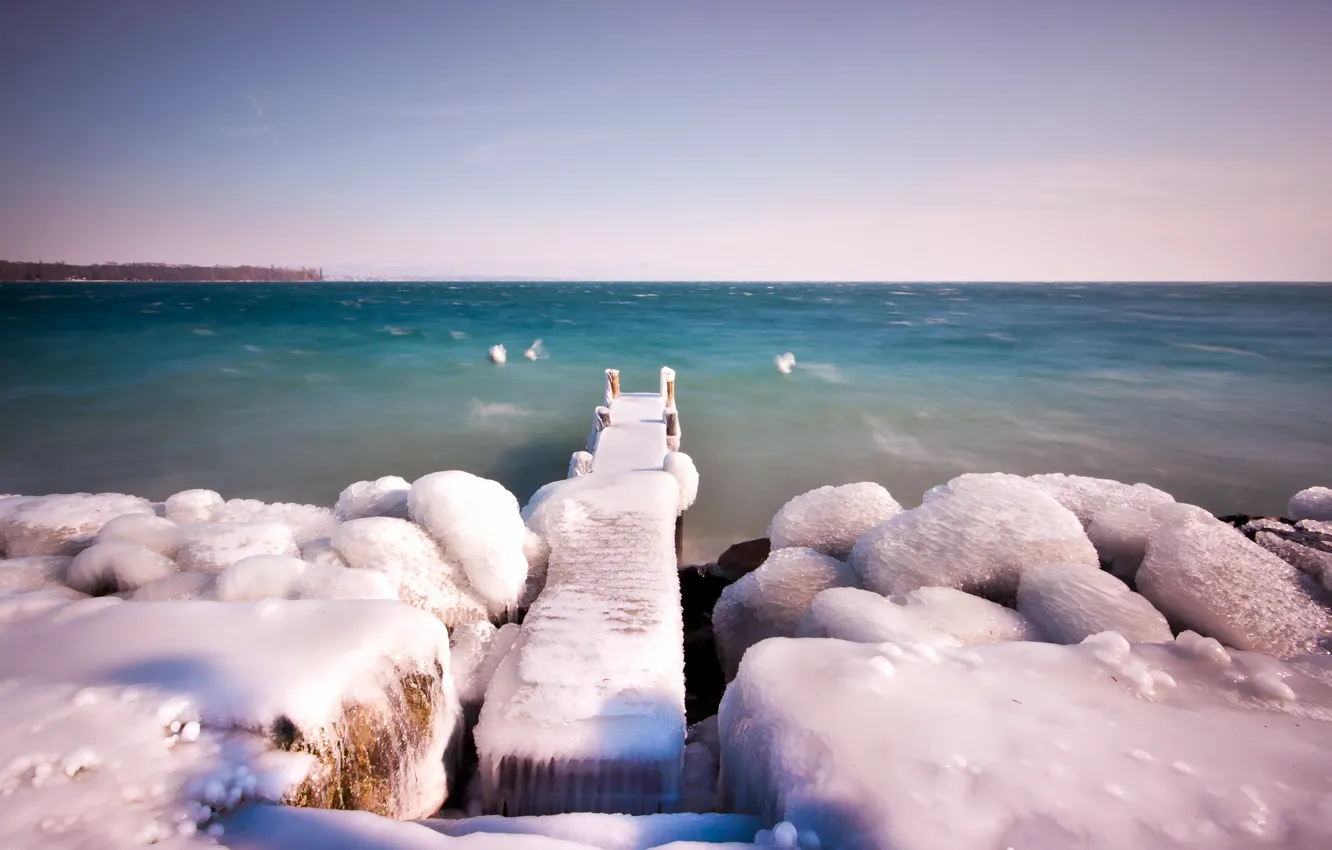 Photo wallpaper ice, sea, landscape
