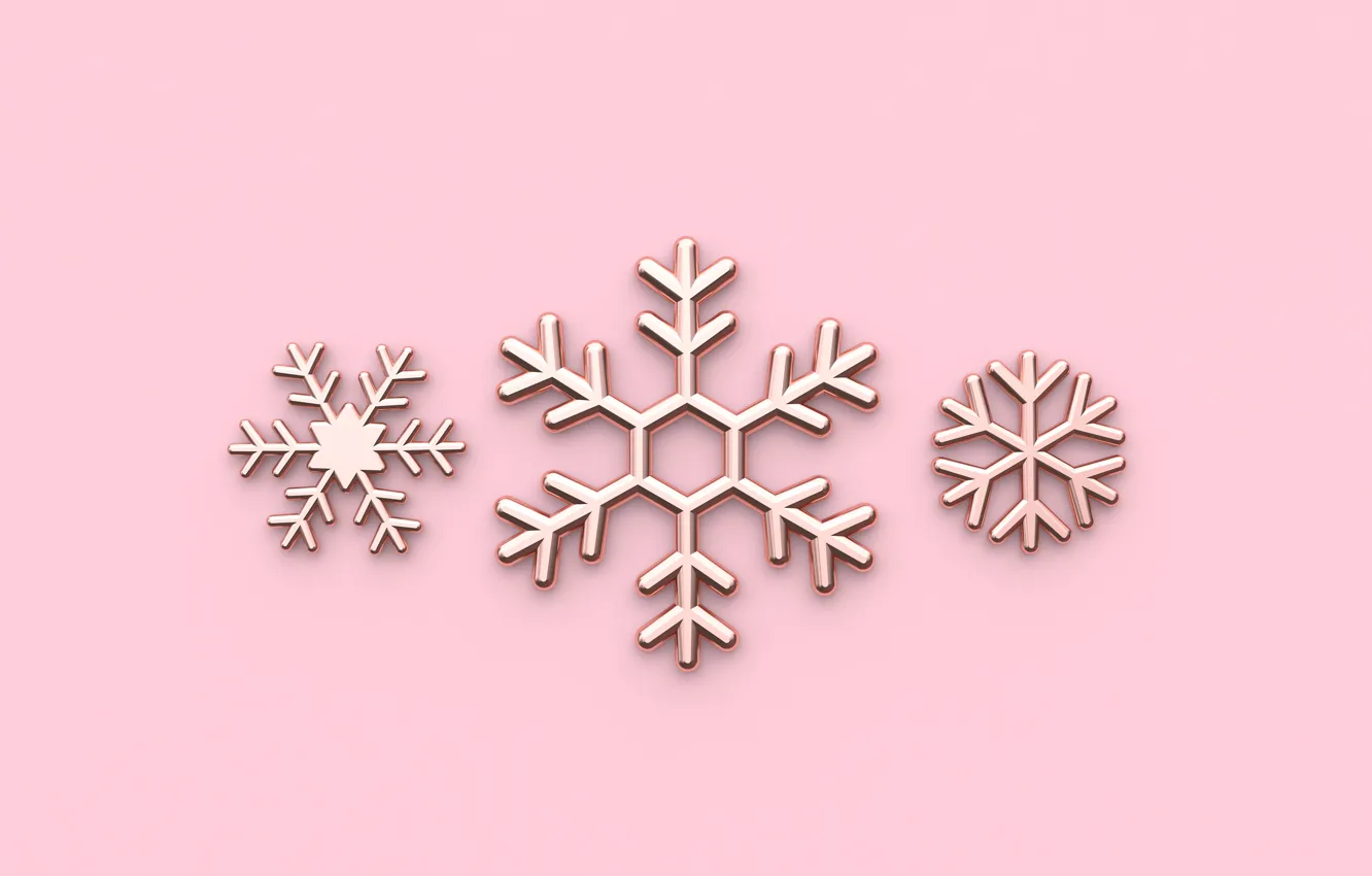 Photo wallpaper winter, snowflakes, background, pattern, new year, pink