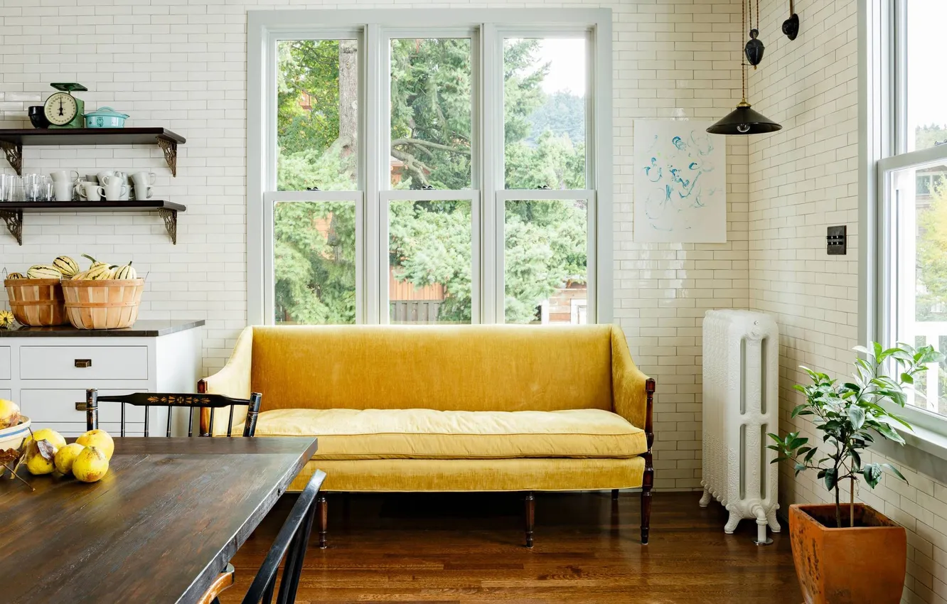 Photo wallpaper design, style, interior, kitchen, dining room, by Jessica Helgerson Interior Design, Victorian kitchen