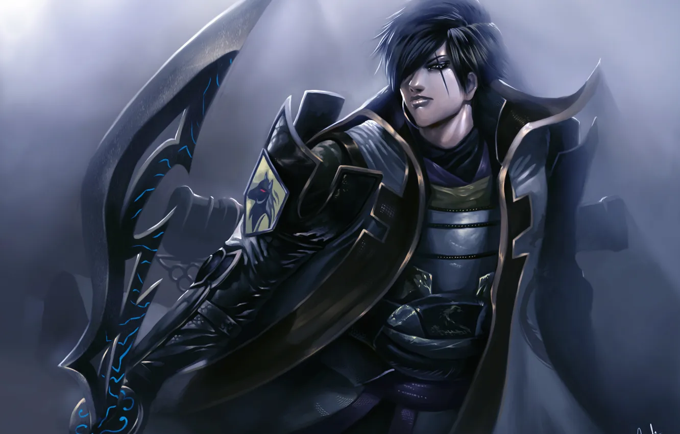 Photo wallpaper weapons, background, art, guy, ninja saga