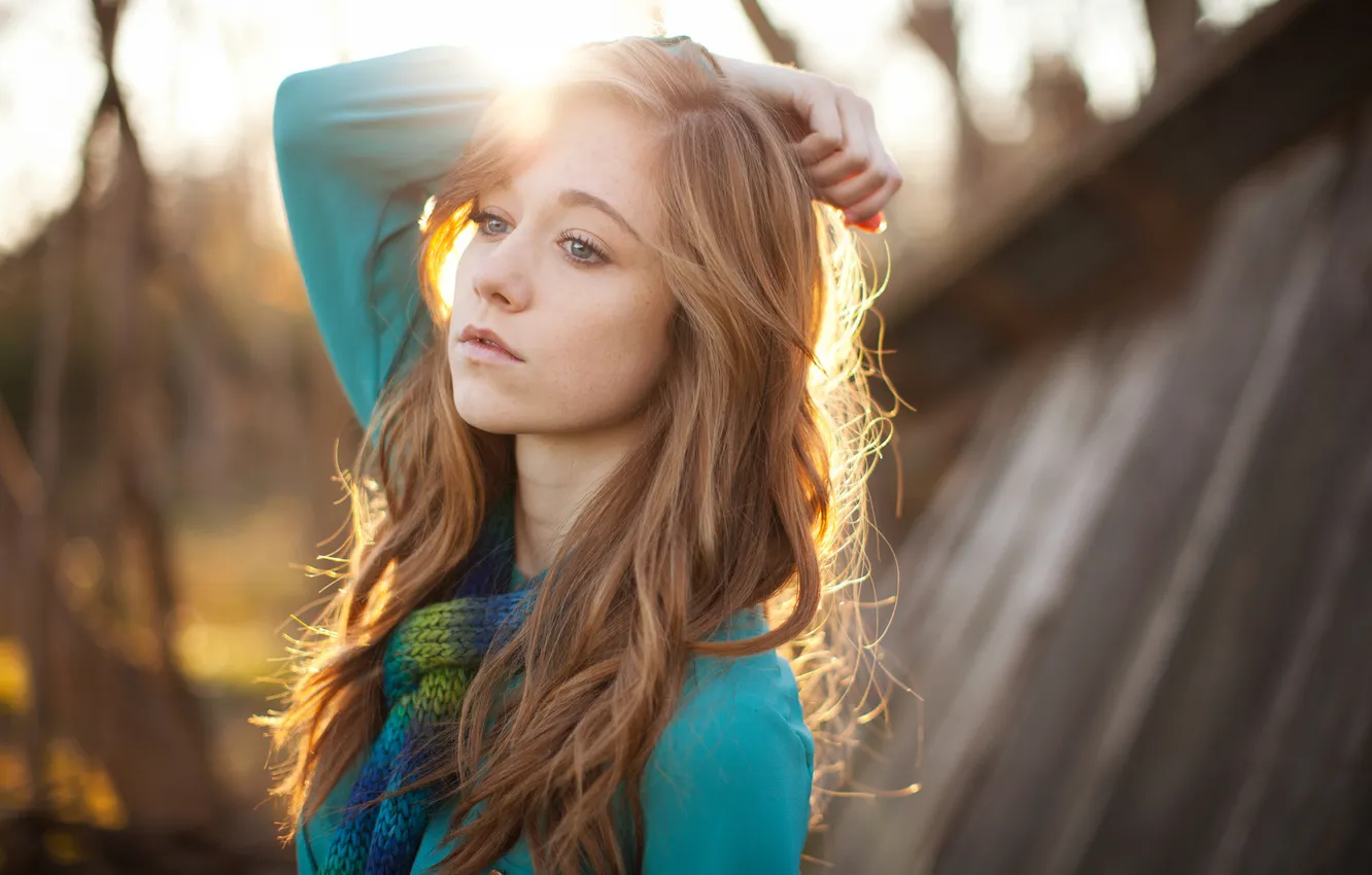 Photo wallpaper look, girl, pose