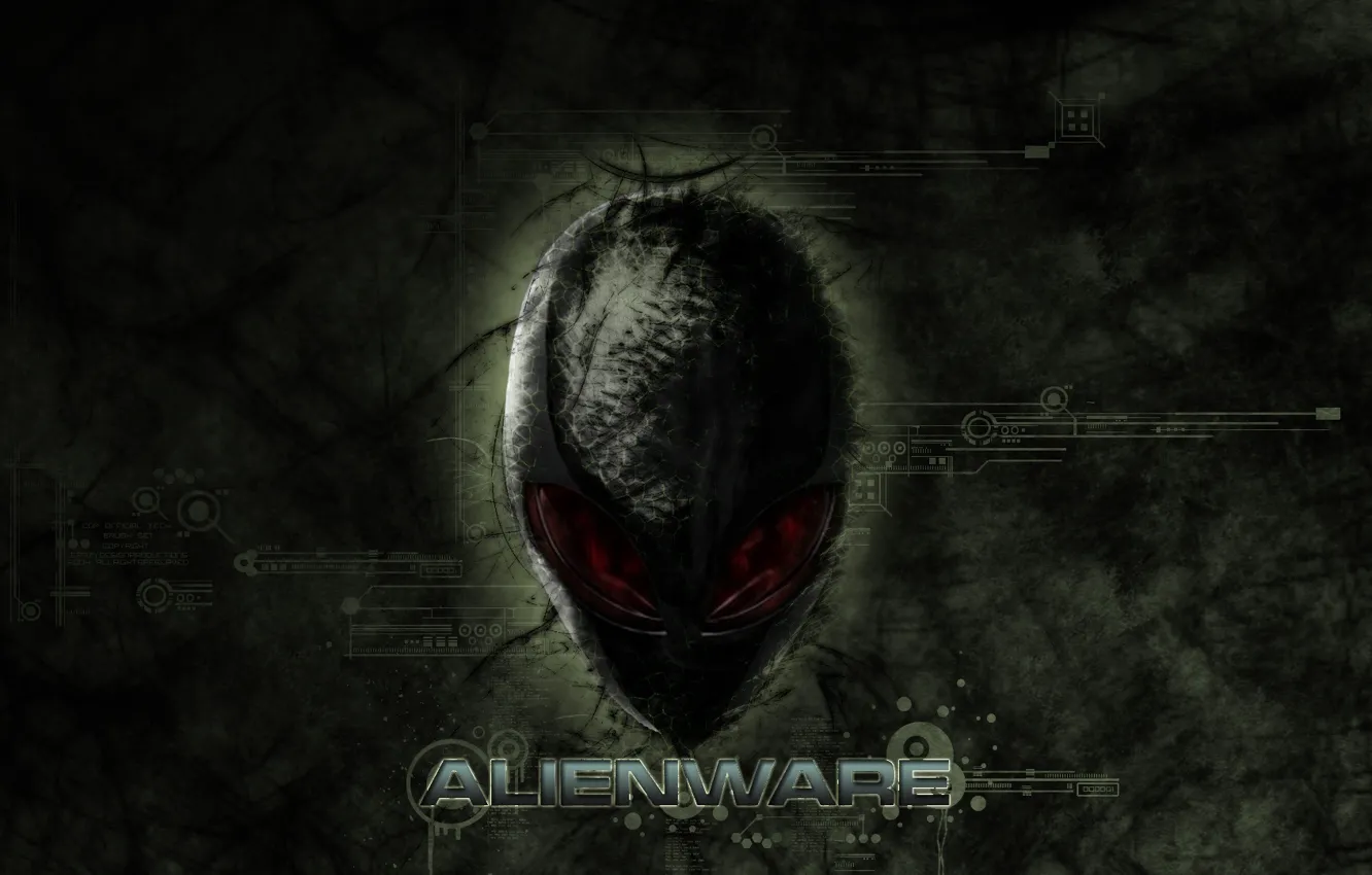 Photo wallpaper logo, others, alien, the head of the alien, alienware