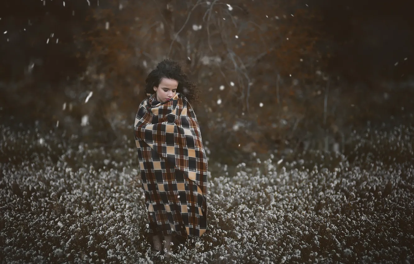 Photo wallpaper flowers, nature, girl