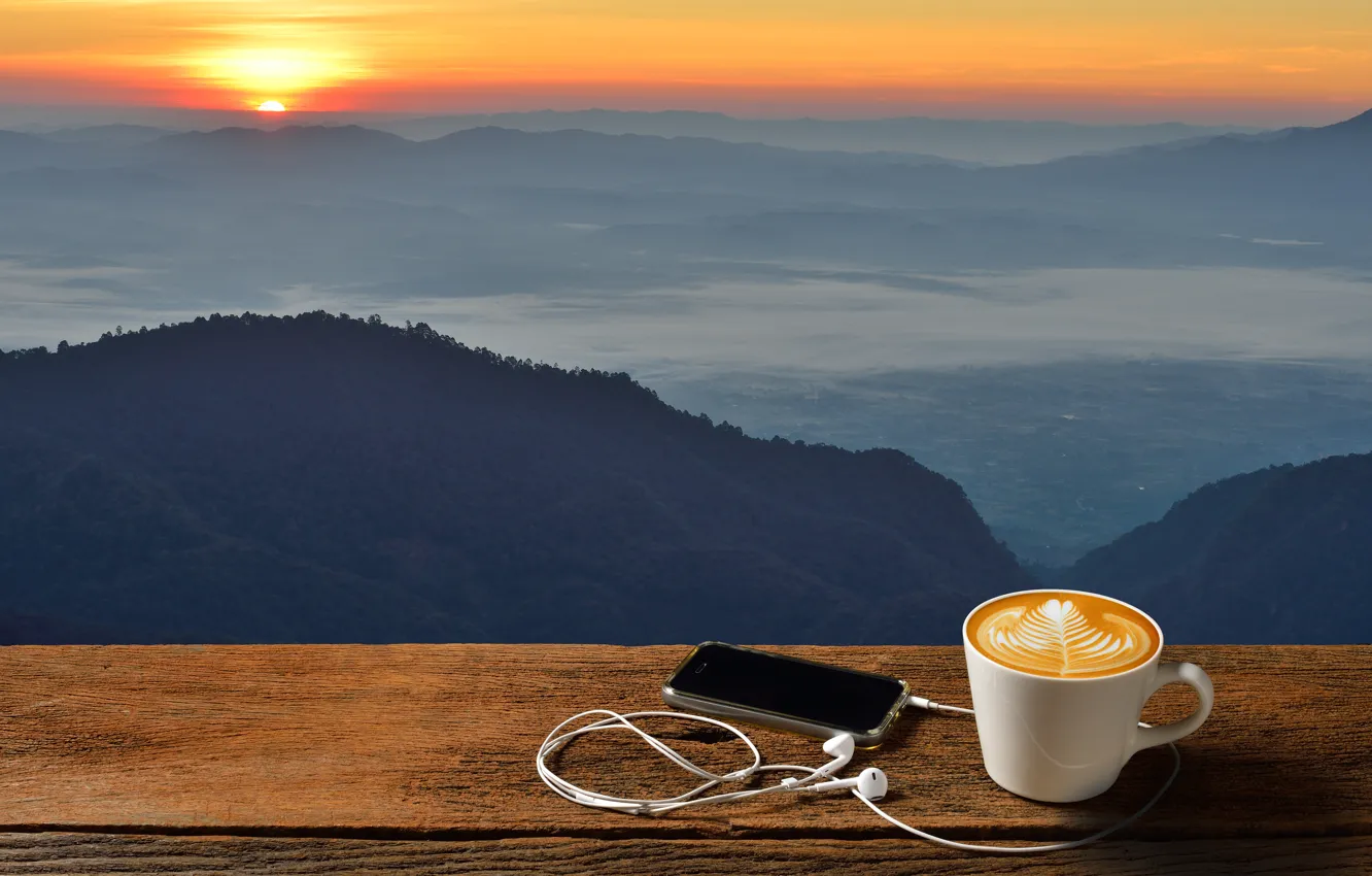 Photo wallpaper dawn, coffee, morning, Cup, hot, coffee cup, good morning