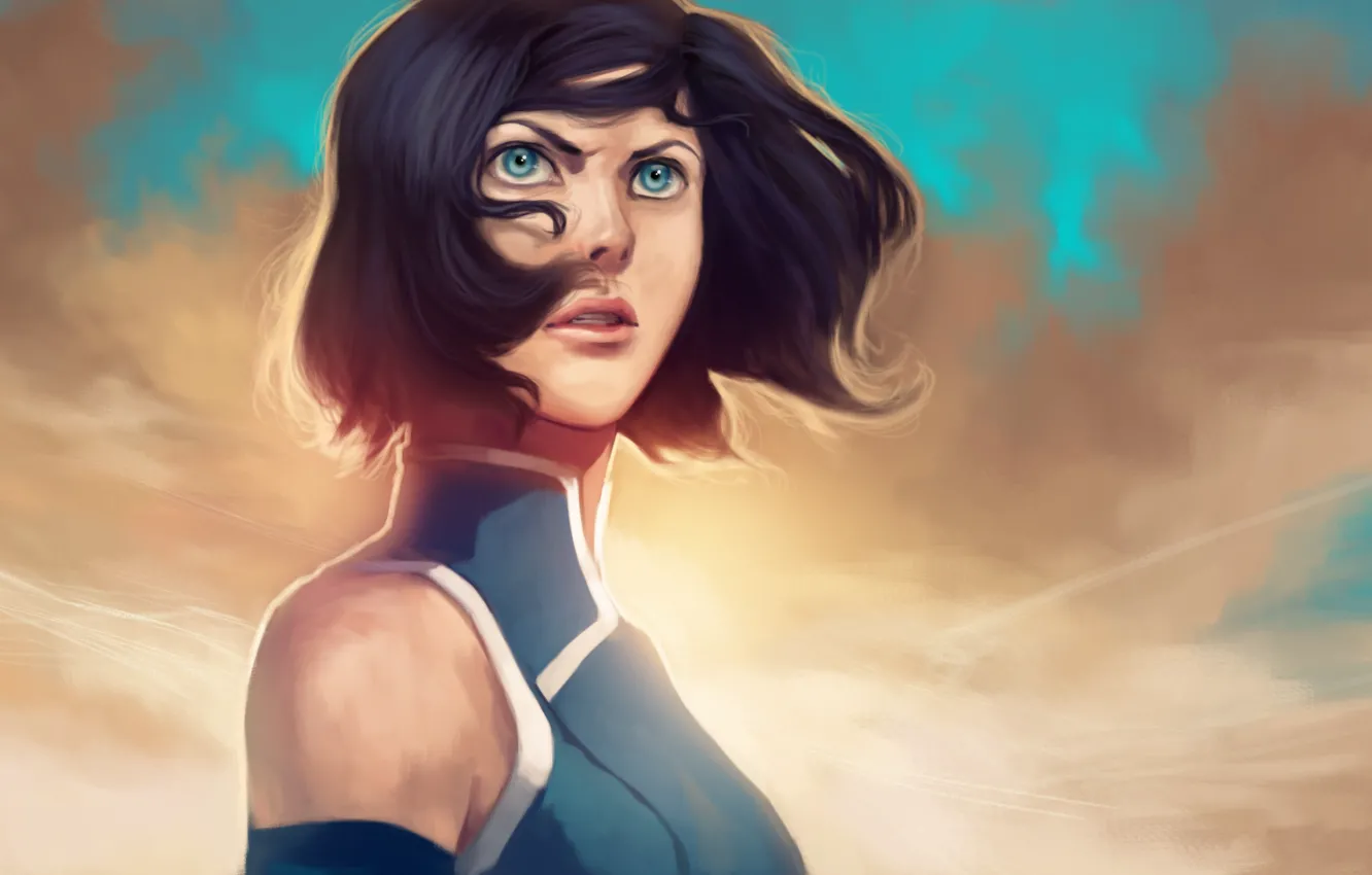 Photo wallpaper look, face, hair, blue eyes, Times, The Legend of Korra, Avatar: the Legend of Korr.