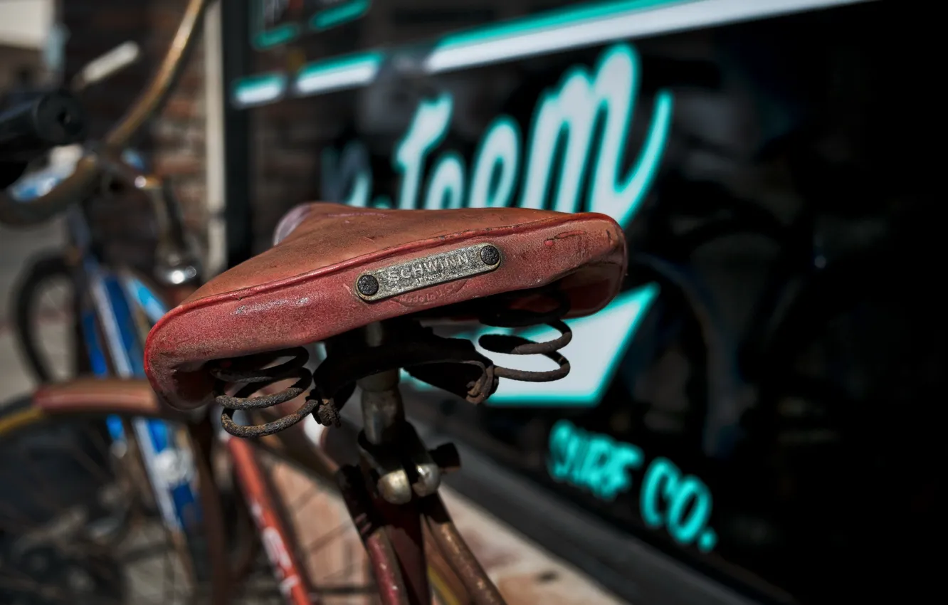 Photo wallpaper bike, background, saddle