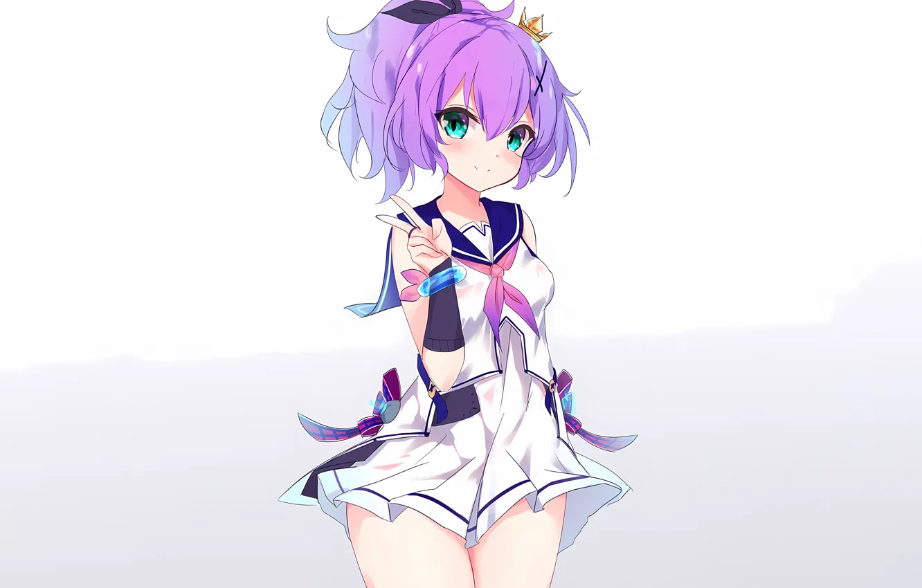 Photo wallpaper girl, school uniform, anime, beautiful, short hair, pretty, attractive, handsome