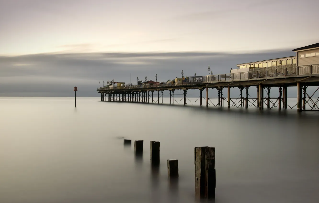 Photo wallpaper sea, landscape, bridge